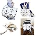 JJMG Summer Beach Bag Stroller Friendly Women’s Large Capacity Mom's Tote Beach Shoulder Bag With Rope Handles –Shopping Bag, Diaper Bag, Yoga Bag, Toys, Towels, Swim Suits, etc. (Anchor Navy)