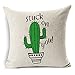 PSDWETS Home Decor Summer Style Cactus Hug Me Please Pillow Covers Set of 4 Cotton Linen Throw Pillow Case Cushion Cover 18 X 18,Funny Gifts