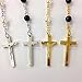 Bulk 12 X Faux Pearl Silver Gold mixed color Rosary Word Italy Cross for Baptism, First Communion/Religious Favor w/gift bags