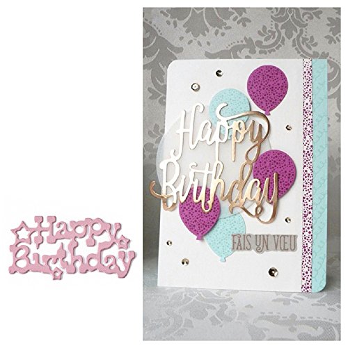 TTLIFE Happy Birthday Metal Die Cutting Dies Scrapbooking Embossing Folder Die Cuts Photo Album Decoration