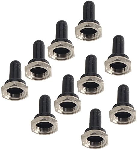 Supmico 10 X Black 12mm Rubber Toggle Switch Knob Hat Waterproof Boot Cover Cap Car