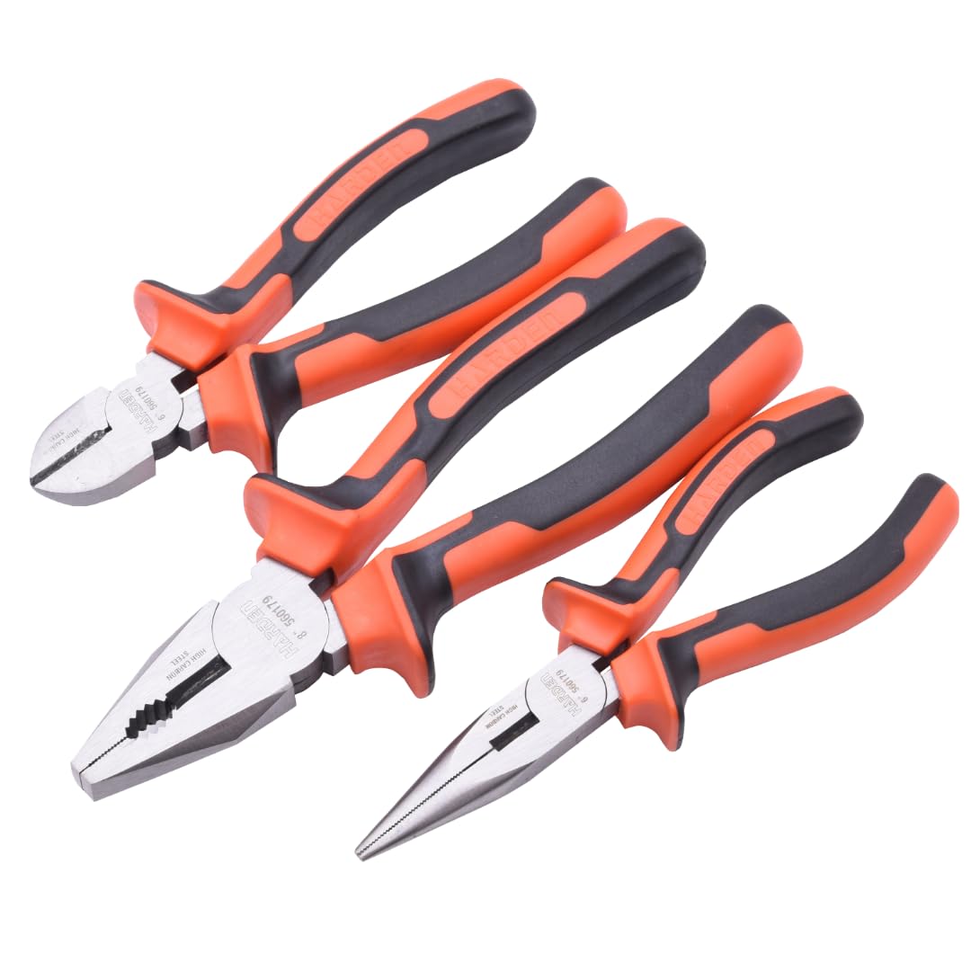 HARDEN Pliers Set 3 pcs, Combi, Long Nose and Side Cutter (HAR 560179)