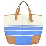 Coach Hadley Variegated Stripe Duffle Bag 29921 Brilliant Blue