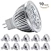 TORCHSTAR 10-Pack Dimmable 12V 4W MR16 LED Bulbs - 3200K Warm White LED Spotlights - 50Watt Equivalent - 330 Lumen 60 Degree Beam Angle