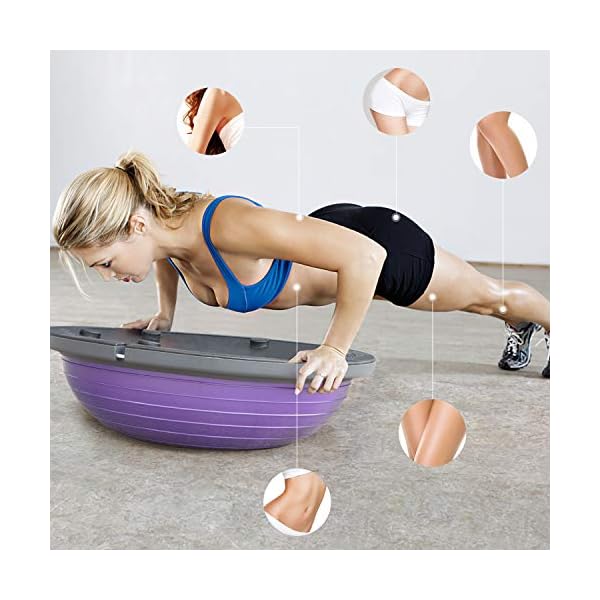 Amazon-Brand-Umi-Blance-Trainer-Air-Dome-Ball-with-2-Elastic-Strings-Handy-Pump-Balance-Board-for-Strength-and-Balance-Training-60cm-in-Black-Pruple-Blue Amazon Brand - Umi Blance Trainer Air Dome Ball with 2 Elastic Strings Handy Pump Balance Board for Strength and Balance…