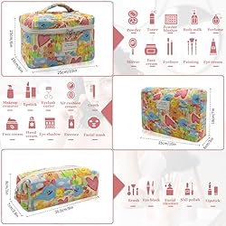 3pc Makeup Bag Set, Quilted Makeup Bag Set, Large