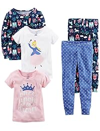 Carter Pijama de algodón, ajustado y cómodo, para bebé nena. Juego de 5 piezas.