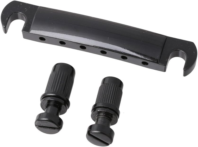 ABR-1 Style Tune-o-matic Tailpiece with Stop Bar for Gibson Les Paul Gear Guitar Replacement (Black)