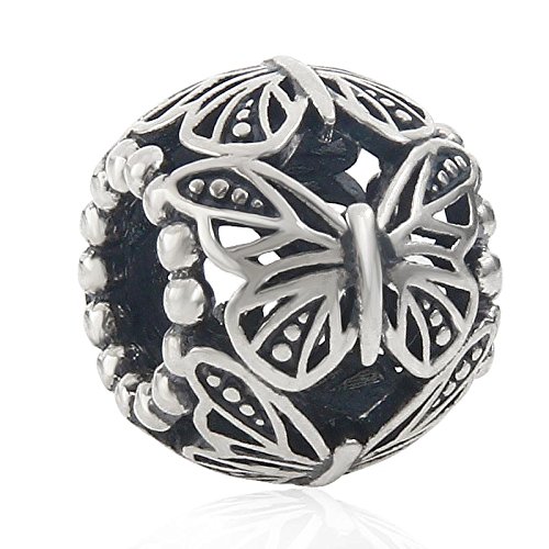 Butterfly Charm 925 Sterling Silver Beads fit for Fashion Charms Bracelets