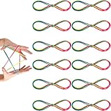 Hicarer 12 Pieces 65 Inch/ 165cm Rainbow Knotless Cats Cradle String for String Hand Game Finger String Toy Supplies