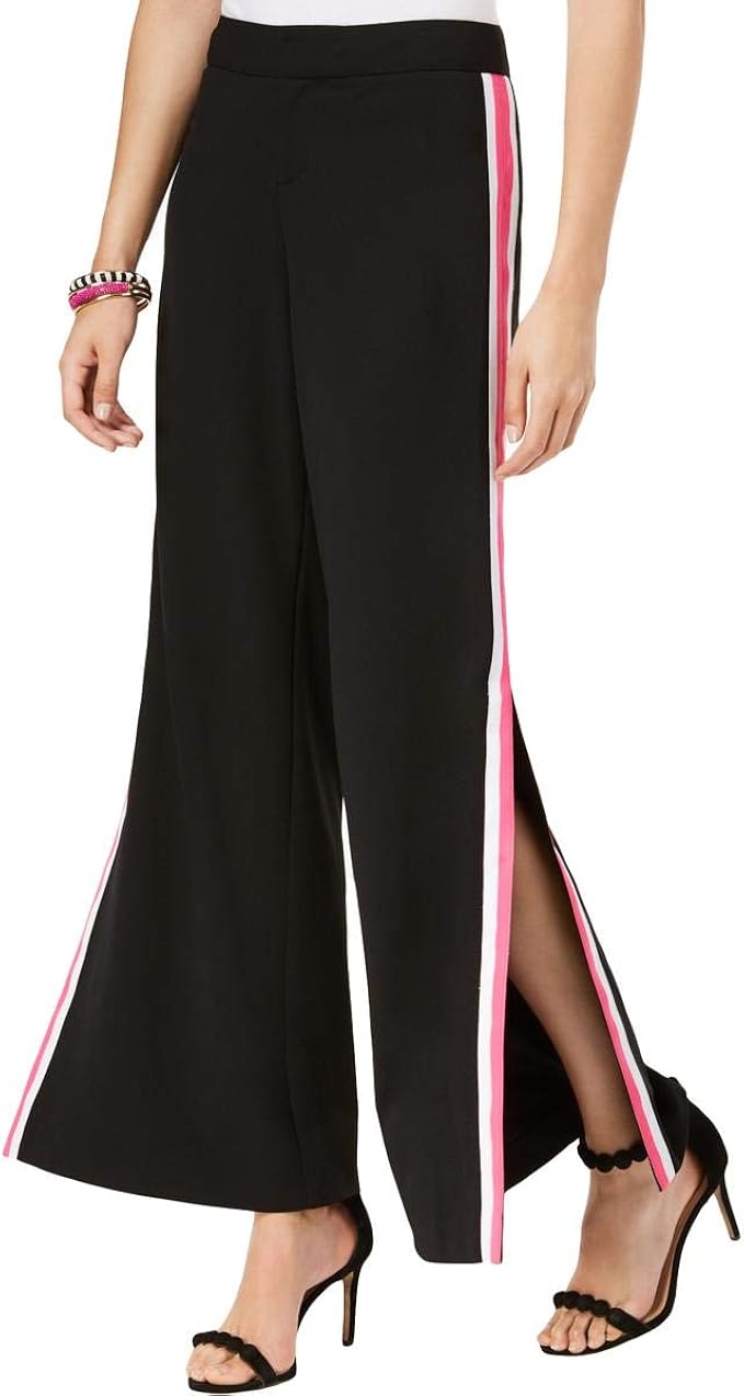 black striped wide leg pants