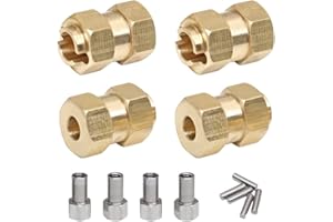 GTHELE Brass Wheel Hex Hub 10mm(+6mm) Extenders Adaptor Set for 1/18 TRX4M Redcat Ascent18 Upgrade Parts RC Crawler Car