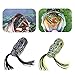 RUNCL Topwater Frog Lures 5PCS, Durable Lifelike Silicone Bass Bait, Floating Realistic Frog Lures Kit for Freshwater Saltwater, Topwater Fishing Lures for Pike Snakehead Salmon Trout Catfish