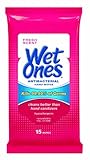 Wet Ones Hands Antibacterial Wipes Travel Pack Fresh Scent, 15 Count (Pack of 6)