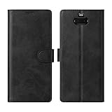 Redluckstar Sony Xperia 10 Plus Case, Flip Folio Cover Leather Wallet [Magnetic Closure] [Card Slots Cash Holder] [Stand Kickstand] [TPU Bumper] Shockproof Case for Xperia 10 Plus (6.5 Inch) Black