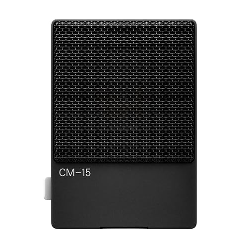 Teenage Engineering CM–15 Portable Studio Condenser Microphone with USB-C Audio and Charging, 3.5 mm mini Jack line Out, 48 V Phantom mini XLR, 10 Hour Rechargeable Battery and gain Switch (Black)