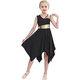ELLYDOOR Praise Dance Overlay Tunics for Girls Worship Liturgical Church Dance Dress Irregular Flowy Lyrical Dancer Costume