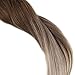 Full Shine 20 Inch Remy Hair Extensions Clip in Human Hair Ombre Clip in Hair Extensions for Thin Hair 120 Gram 10 Pcs Color 4 Brown and 18 Ash Blonde Double Weft
