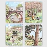 Classic Winnie the Pooh Art Prints (Baby Nursery Wall Decor) 8x10 Unframed, Set of 4