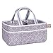 Circles Gray Storage Caddy - Circles Body, Handles and Lining, Solid Trim, Gray and White, Two Handles, 12 in x 6 in x 8 in