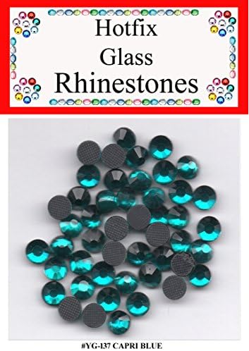 Hotfix Iron On Rhinestones Glass Crystals. Great for Quilting, Sewing, Scrapbooking and General crafts. Color : CAPRI BLUE; Size : 5MM(SS-20); Qty : 50 pcs/pk - VALUE 3 PACK.