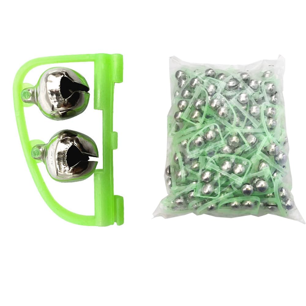 Fishing Bite Alarm Bells, 20Pack Fish Ring Double Alarm Bells, Night Fishing Bobbers Fishing Alarm Bell, Loud Sound Bite Fishing Rod Alarm Fishing Bells Clips for Night Fishing Enthusiasts