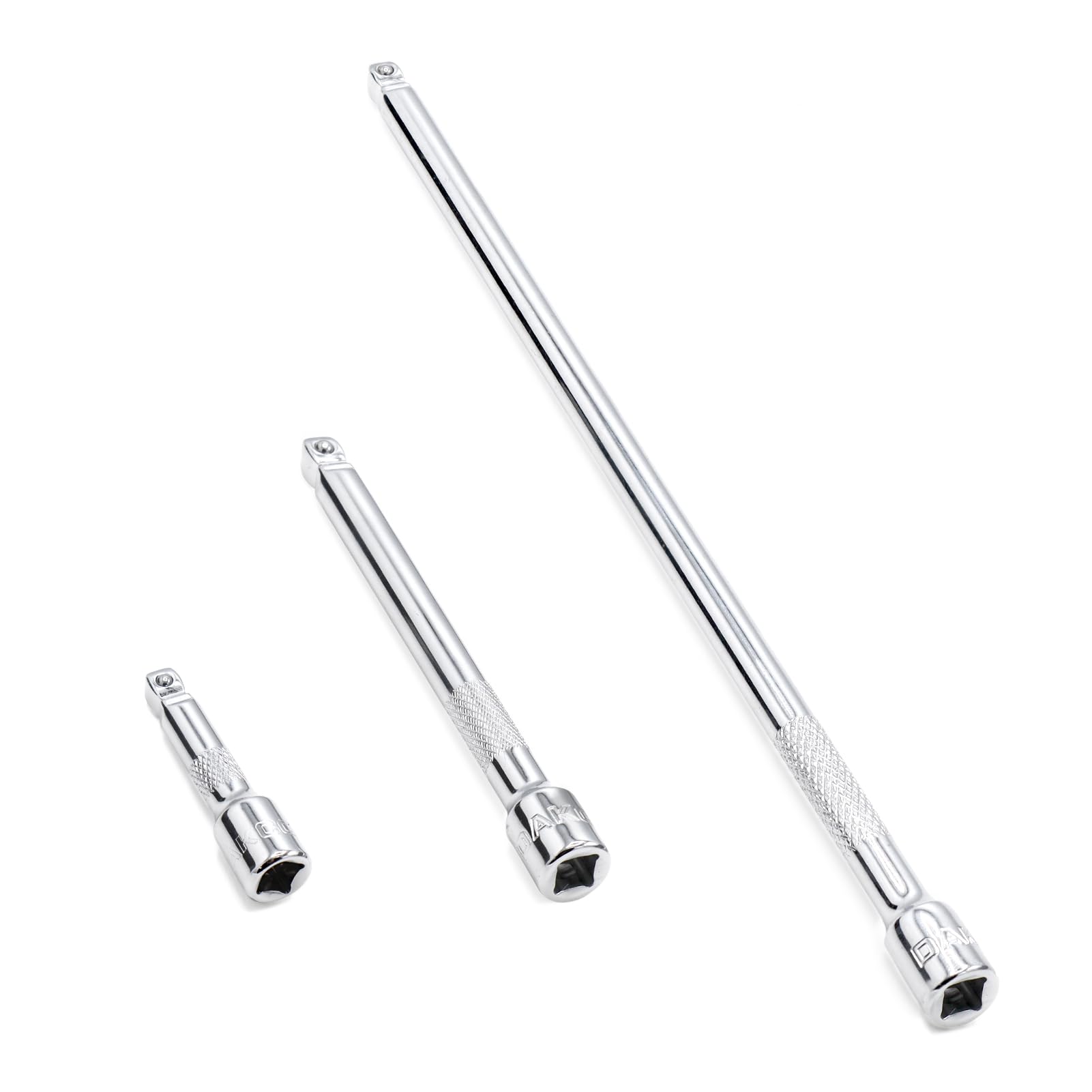 DAKCOS 1/4 Inch Drive Wobble Extension Bar, 3 Pieces Wobble Socket Extension Bar Set, Extensions Socket Tool, CR-V Steel
