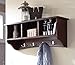Alaterre Furniture Shaker Cottage Wall-Mounted Coat Rack with 3 Storage Cubbies and 4 Hooks – Space-Saving Storage Rack and Wall Shelf Organizer for Entryway, Hallway, or Mudroom (Espresso Finish)