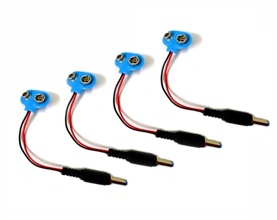 9V Battery Snap Cap with Male DC Connector 4 Pieces Amazon.in Electronics