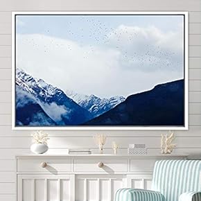 signwin Framed Canvas Wall Art Snow Mountain Cool...
