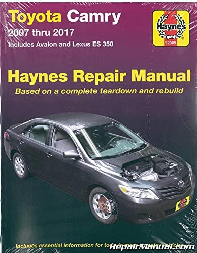 H92009 Haynes Toyota Camry Avalon Lexus ES 350 2007-2017 Car Repair Manual Paperback