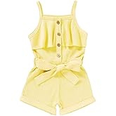 Bekarsy Toddler Girl Clothes Baby Girls Summer Sleeveless Clothing One Piece Halter Romper Jumpsuit 1-6T