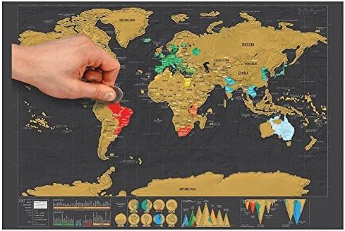 Deluxe World Travel Adventure Scratch Off Map