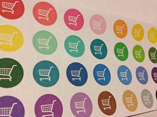 Planner Glitz 4 Sheets Decorative Planner Stickers - Shopping Cart - Circles, Multicolored