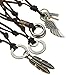 Jstyle 4 Pcs Leather Necklace for Men Women Pendant Vintage Wing Feather Chain Adjustable