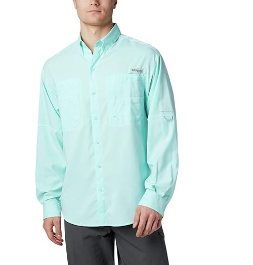 Columbia Men's Plus Tamiami II Long Sleeve Shirt, Gulf Stream - 1X Big