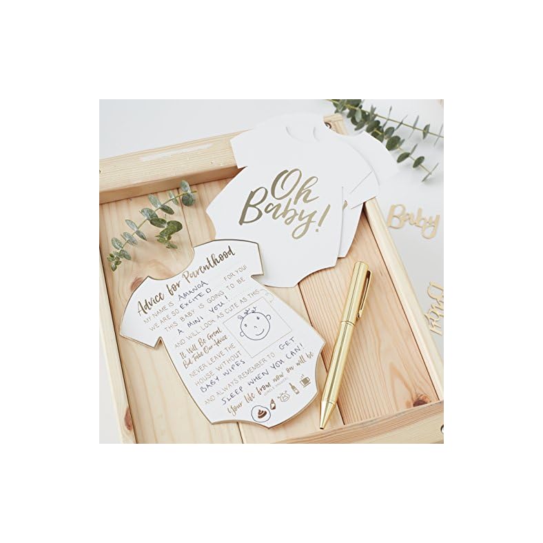 Ginger Ray Gold Foiled Baby Shower Advice for the Parents Cards 10 Pack