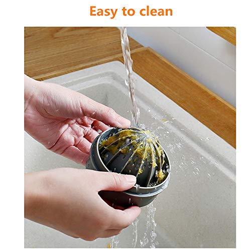 GMISUN Citrus Lemon Orange Juicer Manual Hand Squeezer 2 in 1 Lid Rotation Hand Press Reamer with Strainer and Container (White)