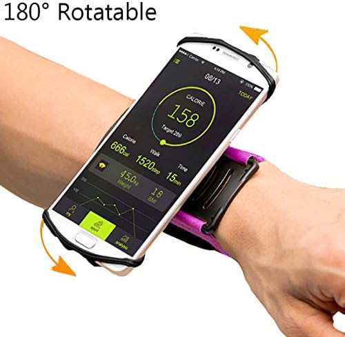 Phone Wristband,Running Phone Holder for iPhone X 7 8 Plus 7 6S Plus 6S Samsung Galaxy S8 Plus S8 S7 Edge,180º Rotatable Sport Wristband Workout Forearm Phone Holder Hiking Jogging (Pink)