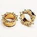 KUBOOZ Vintage Gold-Plated Flower Ear Plugs Tunnels Gauges Stretcher Piercings Jewelry.