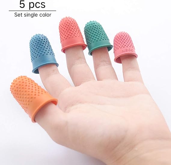 Kit De 5 Accessoires De Couture : 2 Protège-Doigts En Métal + 3 Règles à Coudre Pour Points Réguliers - Rose