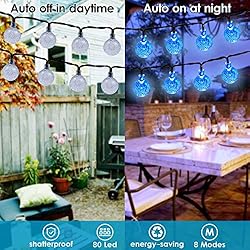 Blue 2-Pack 46FT 160 LED Crystal Globe Solar String