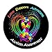 CafePress Autism Ribbon On Heart Round Car Magnet, Magnetic Bumper Sticker