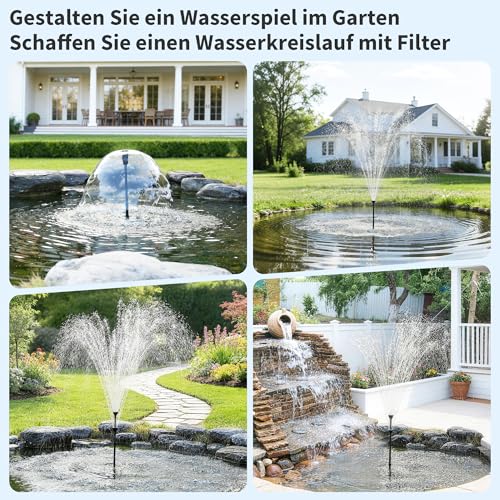 POPOSOAP Pond Filter with Integrated 12W UV Clarifier, 4500 L/h Pump, 4 Stage Filtration for Outdoor Ponds, Koi Ponds and Water Gardens up to 12 m²