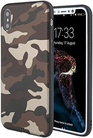 IRONHIDE iPhone X Case | Camouflage Design | Slim &amp; Lightweight | TPU Material | Provides 360° Protection (Army Gray)