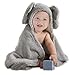 Elephant Grey Baby Hooded Plush Towel Cotton Baby Shower for Toddle Infant Girls and Boys by Babyplix