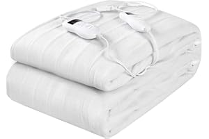 Dual Control Heated Mattress Pad, WELLHUT Electric Heating Pads, Twin/Full/Queen/King Bed Warmer w/ 8 Heat Levels, 4 Timings, UL&ETL Approved, Overheating Protection, Machine Washable