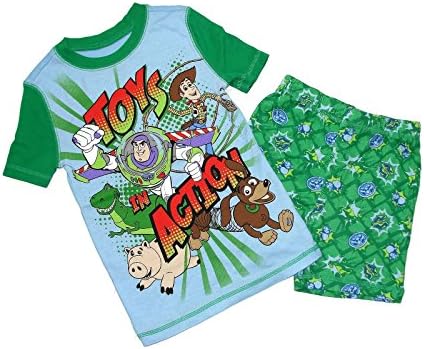 Disny Toy Story Boy's Size 6 Toys In Action Buzz, Woody Cotton Pajama Shorts Set