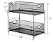 Halter 2-Tier Mesh Sliding Drawer Baskets, Bathroom, Pantry, Storage, Clothing, Cabinet Organizers, 14 by 12.75 by 7.5 Inches, Black