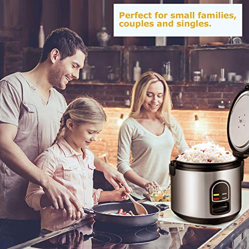 Electric Rice Cooker Food Steamer - Smart 10 cup Rice Cooker Steamer with Automatic Keep Warm Function, Perfect for Soups, Stews, Grains & Oatmeal (1.8L)